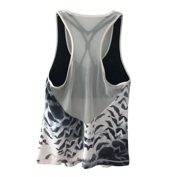 Lululemon Dance To Yoga Tank Pretty Plume Angel Wing Black / Black - Picture 11 of 16